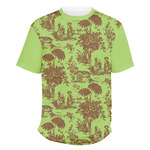 Green & Brown Toile Men's Crew T-Shirt - Medium