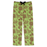 Green & Brown Toile Mens Pajama Pants - XS