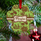 Green & Brown Toile Metal Paw Ornament - Lifestyle