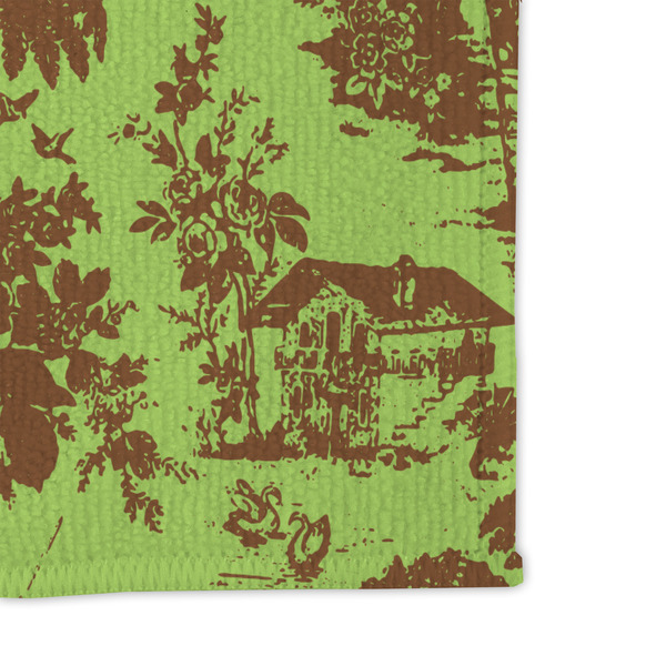 Green & Brown Toile Microfiber Dish Rag - DETAIL