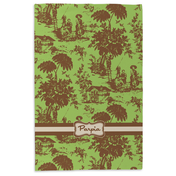 Green & Brown Toile Microfiber Dish Towel - APPROVAL