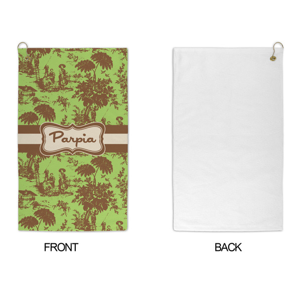 Green & Brown Toile Microfiber Golf Towels - APPROVAL
