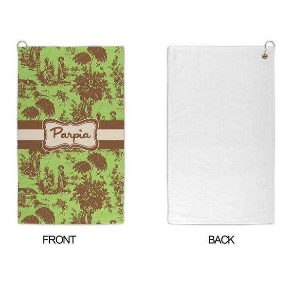 Green & Brown Toile Microfiber Golf Towels - APPROVAL