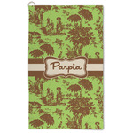 Green & Brown Toile Microfiber Golf Towel (Personalized)