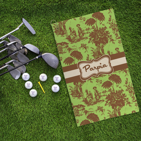 Green & Brown Toile Microfiber Golf Towels - LIFESTYLE