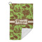 Green & Brown Toile Microfiber Golf Towels Small - FRONT FOLDED