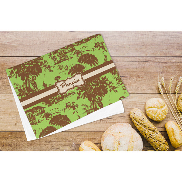 Green & Brown Toile Microfiber Kitchen Towel - LIFESTYLE