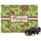 Green & Brown Toile Dog Blanket - Large (Personalized)