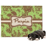 Green & Brown Toile Dog Blanket - Regular (Personalized)