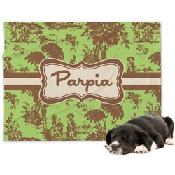 Green & Brown Toile Dog Blanket (Personalized)