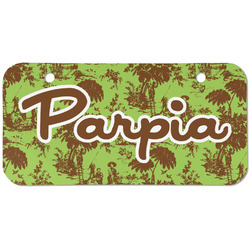 Green & Brown Toile Mini/Bicycle License Plate (2 Holes) (Personalized)