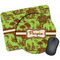 Green & Brown Toile Mouse Pads - Round & Rectangular
