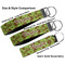 Green & Brown Toile Multiple Key Ring comparison sizes
