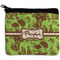 Green & Brown Toile Neoprene Coin Purse - Front