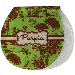 Green & Brown Toile Burp Pad - Velour w/ Name or Text