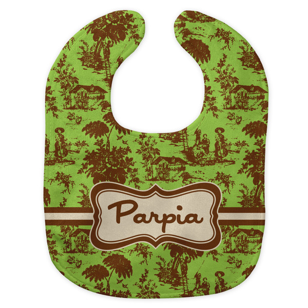 Green & Brown Toile New Bib Flat Approval