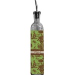 Green & Brown Toile Oil Dispenser Bottle (Personalized)