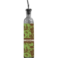 Green & Brown Toile Oil Dispenser Bottle (Personalized)