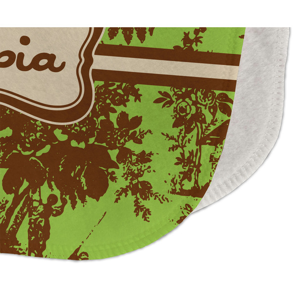 Green & Brown Toile Old Burp Detail