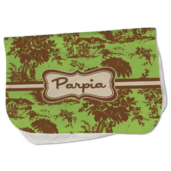 Green & Brown Toile Burp Cloth - Fleece w/ Name or Text