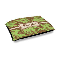 Green & Brown Toile Outdoor Dog Bed - Medium (Personalized)
