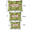 Green & Brown Toile Outdoor Dog Beds - SIZE CHART