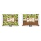 Green & Brown Toile  Outdoor Rectangular Throw Pillow (Front and Back)
