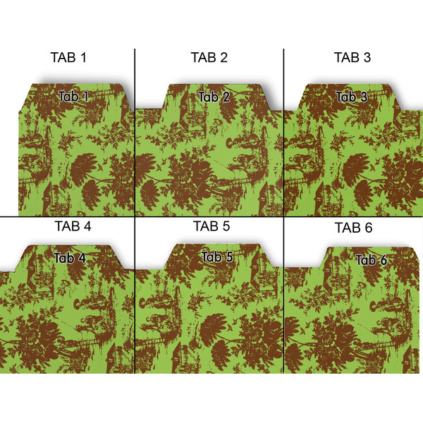 Green & Brown Toile Page Dividers - Set of 6 - Approval