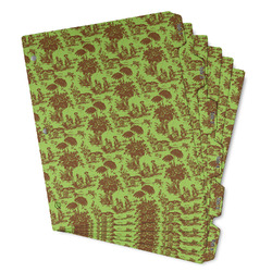 Green & Brown Toile Binder Tab Divider - Set of 6 (Personalized)