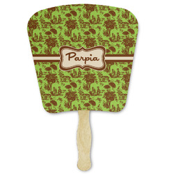 Green & Brown Toile Paper Fan (Personalized)