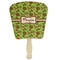 Green & Brown Toile Paper Fans - Front
