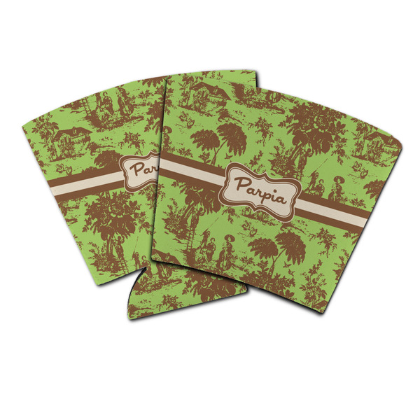 Custom Green & Brown Toile Party Cup Sleeve (Personalized)