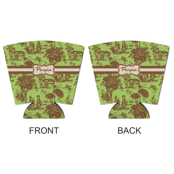 Green & Brown Toile Party Cup Sleeves - with bottom - APPROVAL