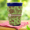 Green & Brown Toile Party Cup Sleeves - with bottom - Lifestyle