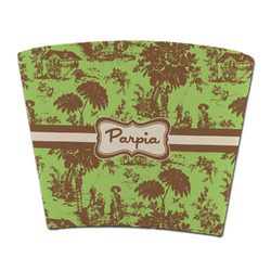 Green & Brown Toile Party Cup Sleeve - without bottom (Personalized)