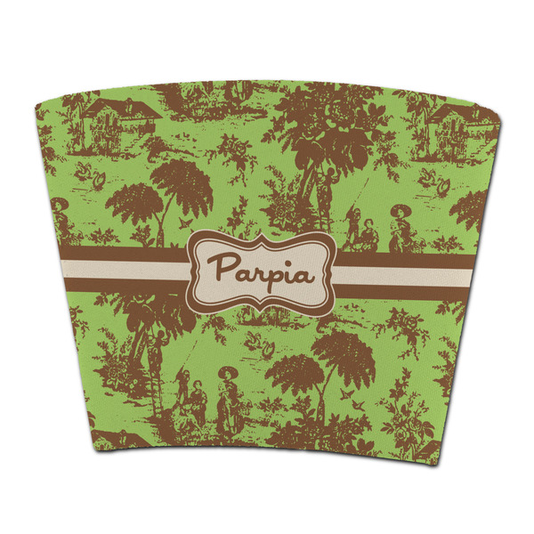 Custom Green & Brown Toile Party Cup Sleeve - without bottom (Personalized)