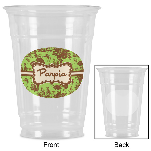 Green & Brown Toile Party Cups - 16oz - Approval