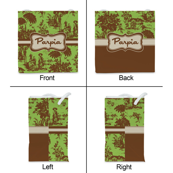 Green & Brown Toile Party Favor Gift Bag - Gloss - Approval
