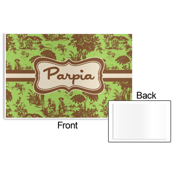 Green & Brown Toile Disposable Paper Placemat - Front & Back