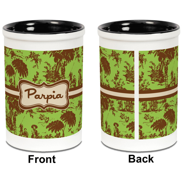 Green & Brown Toile Pencil Holder - Black - approval