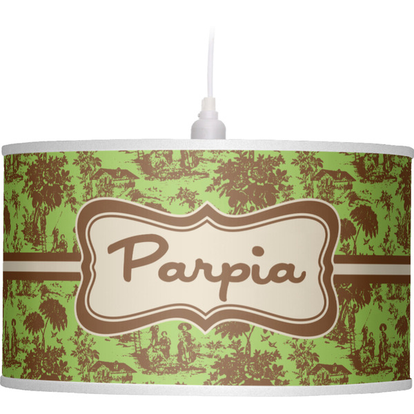 Green & Brown Toile Pendant Lamp Shade