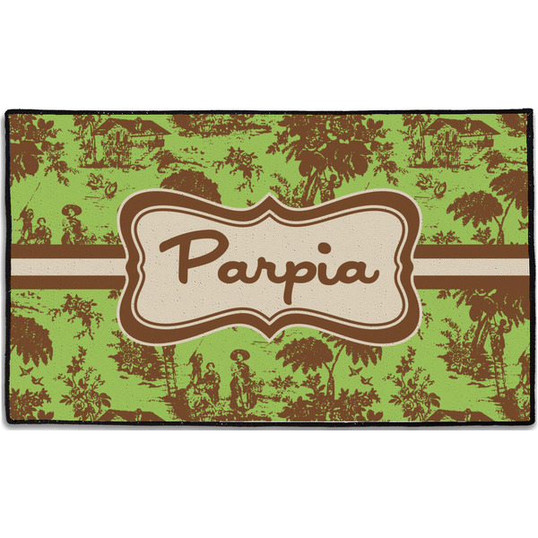 Custom Green & Brown Toile Door Mat - 60"x36" (Personalized)
