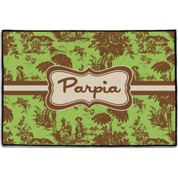 Green & Brown Toile Door Mat - 36"x24" (Personalized)