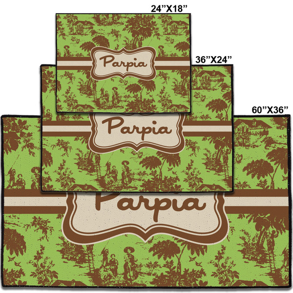 Green & Brown Toile Personalized Door Mat - Group Parent IMF