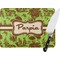 Green & Brown Toile Personalized Glass Cutting Board