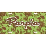 Green & Brown Toile Front License Plate (Personalized)