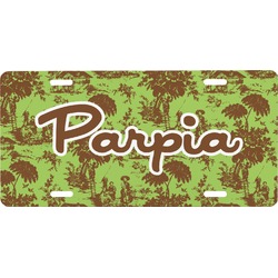 Green & Brown Toile Front License Plate (Personalized)