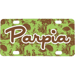 Green & Brown Toile Mini / Bicycle License Plate (4 Holes) (Personalized)