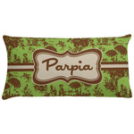 Green & Brown Toile Pillow Case - King (Personalized)