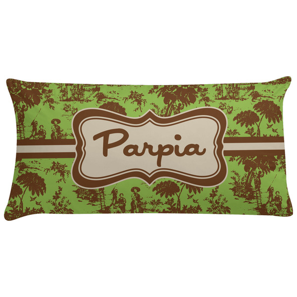 Custom Green & Brown Toile Pillow Case - King (Personalized)